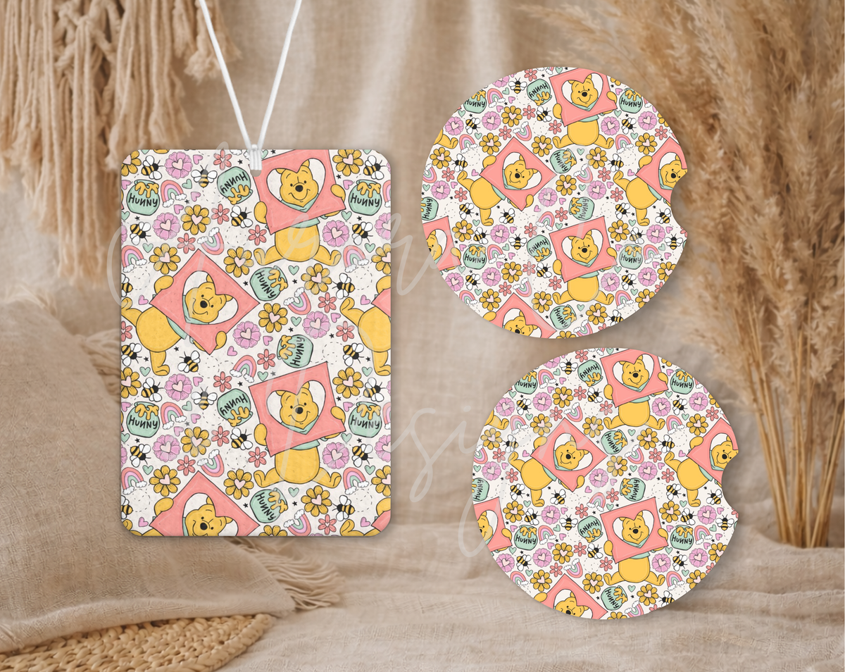 Winnie - Air Freshener & Car Coasters