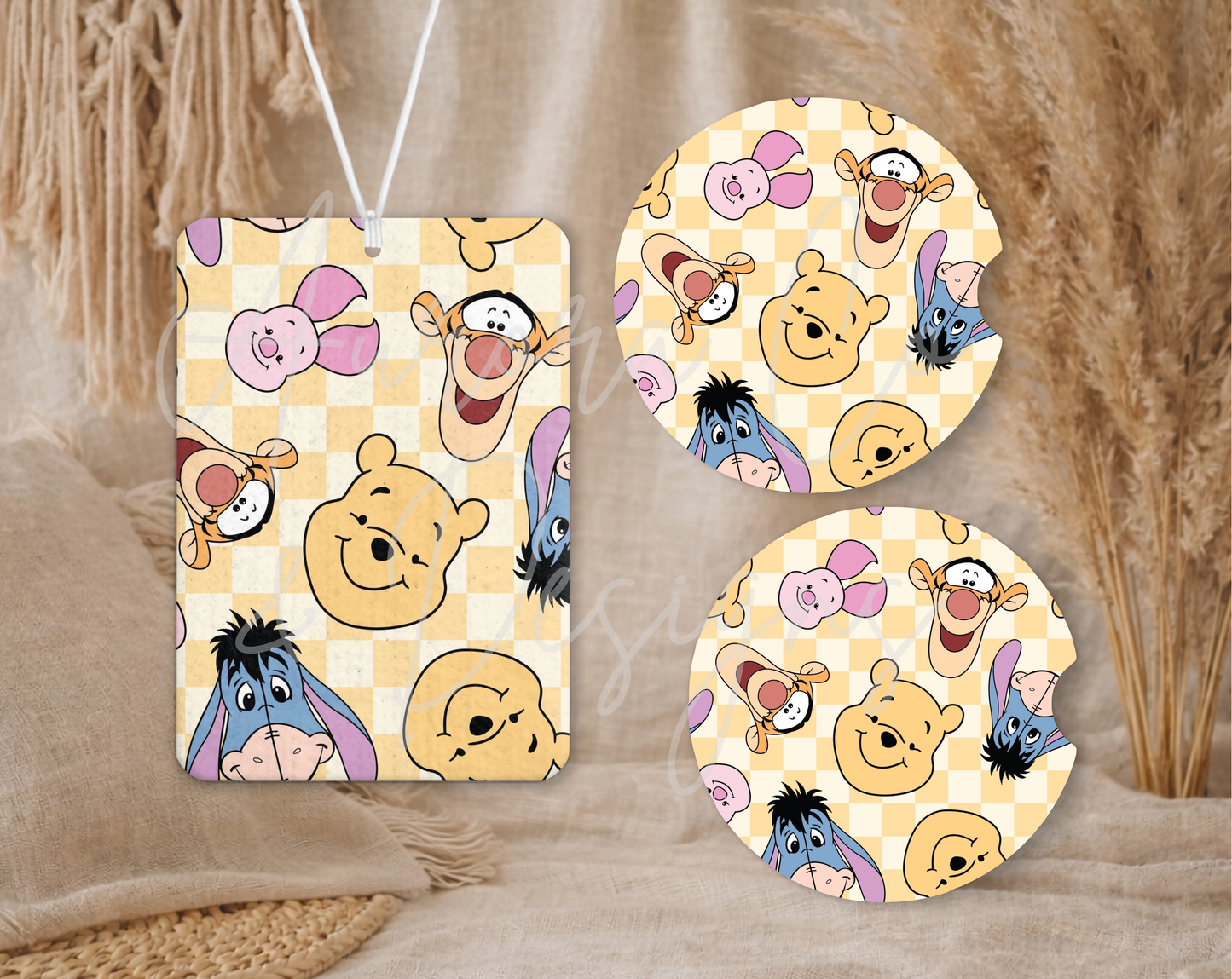 Winnie & Friends - Air Freshener & Car Coasters