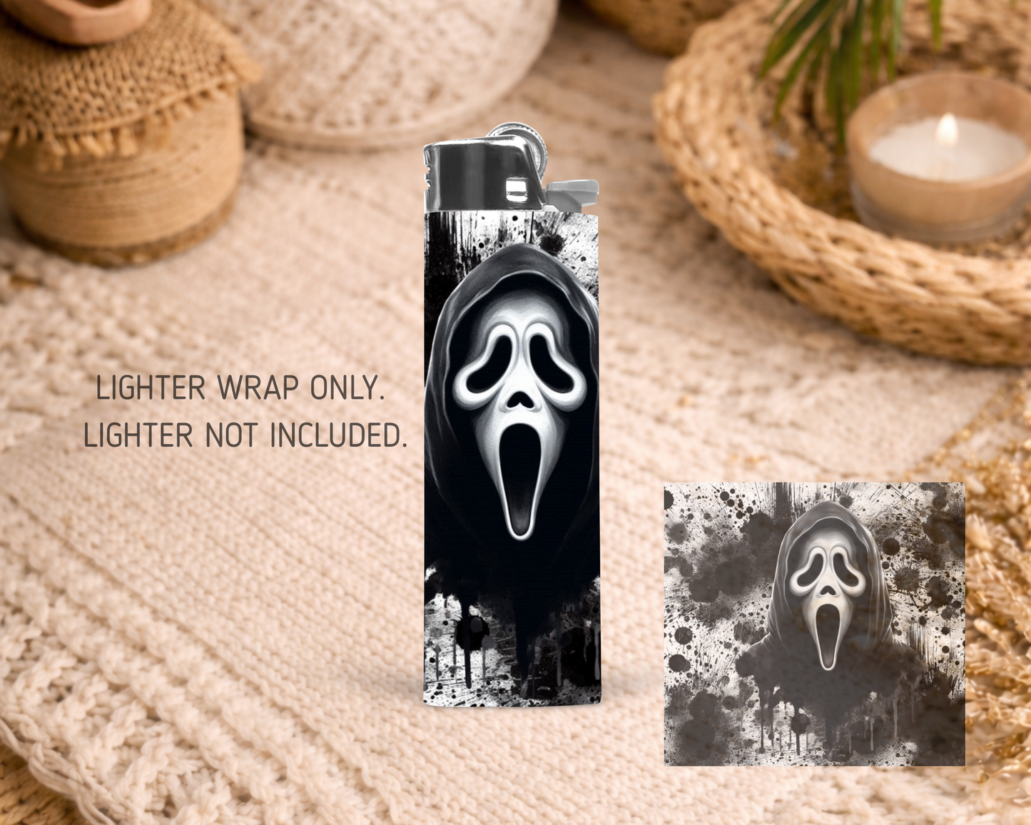 BIC Lighter Wrap #7 - Black Splash Ghostface