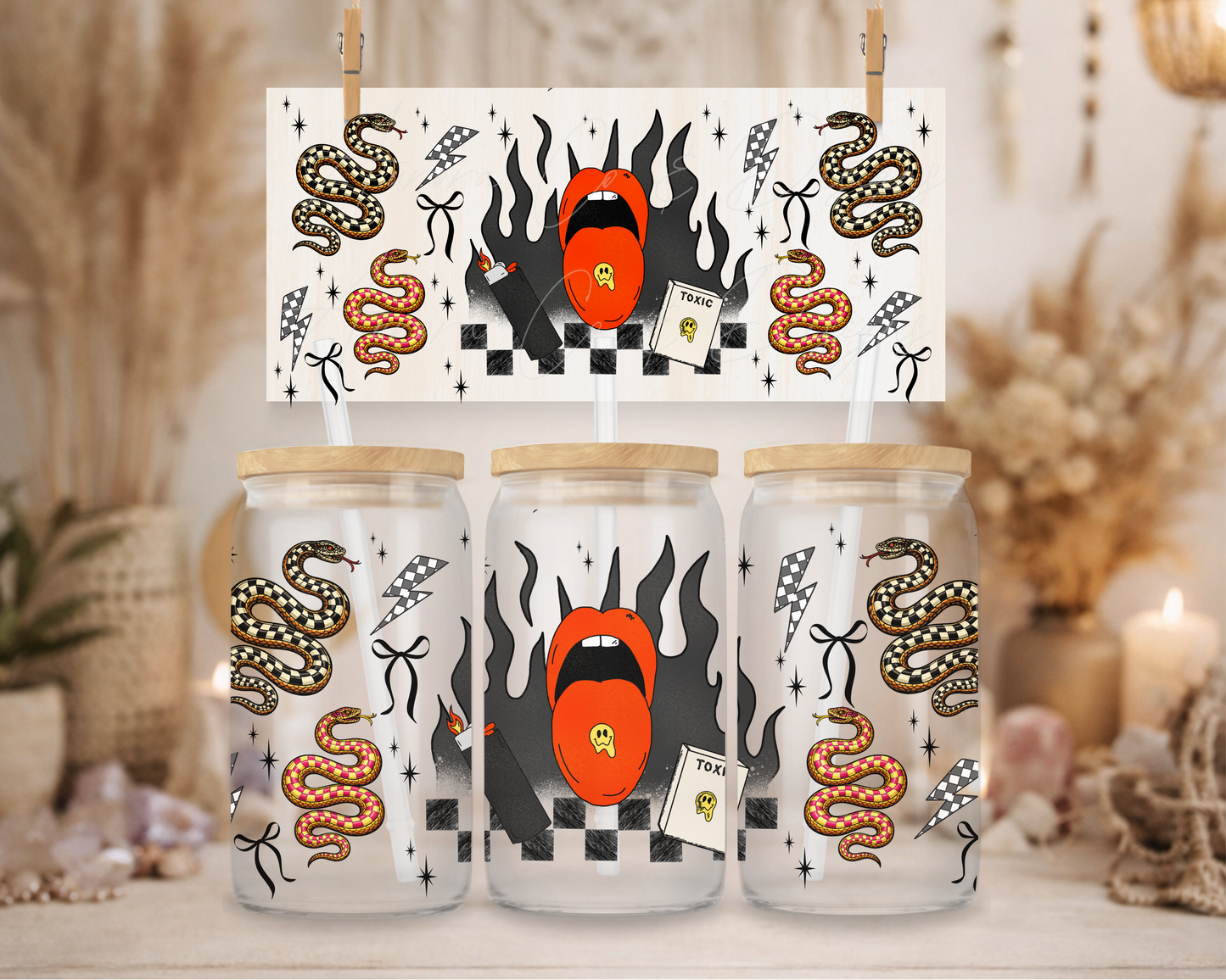 16oz UV DTF - Retro Girly
