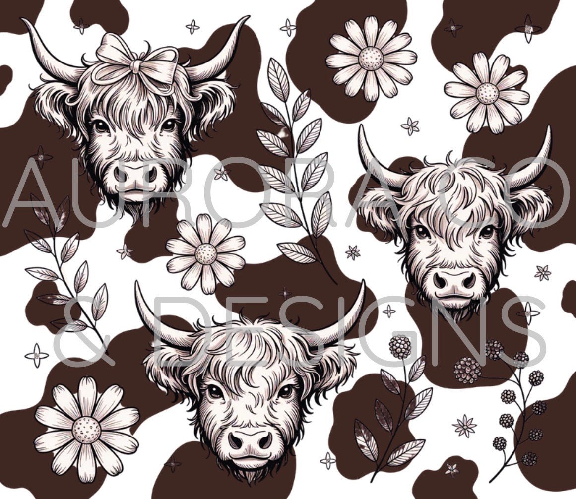 20oz Sublimation Print #40 - Highland Cow