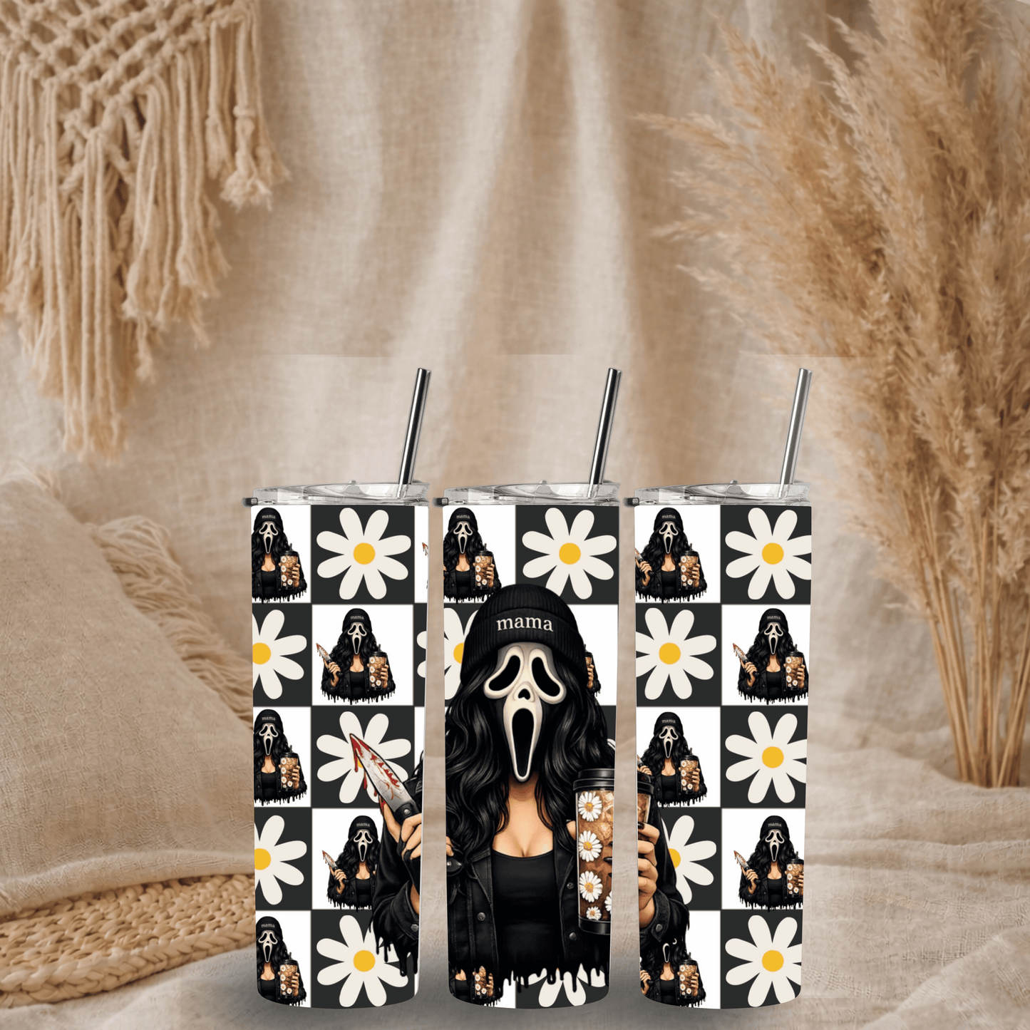 Checker Mama Daisy Ghostface - 20oz Tumbler