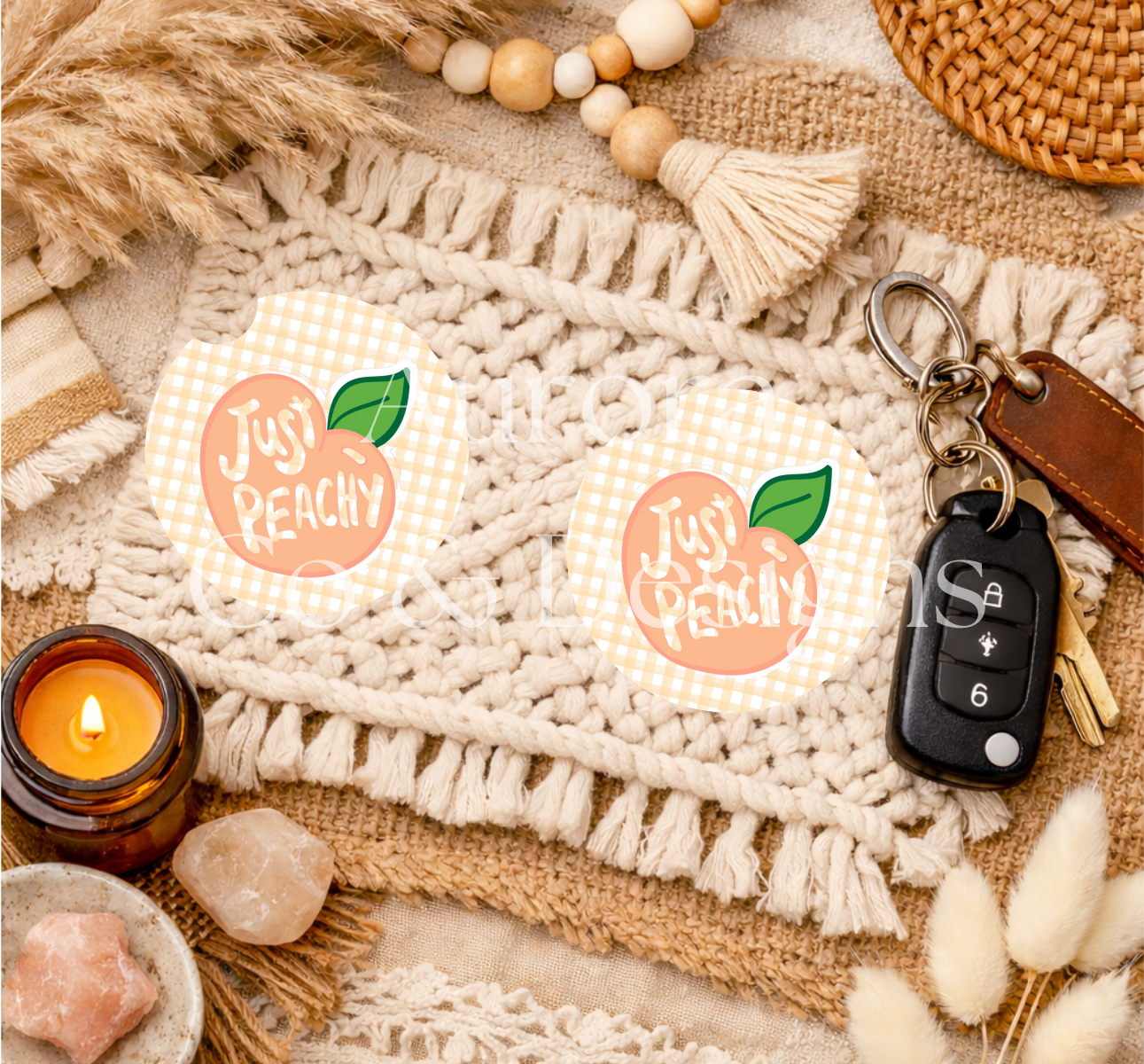 Just Peachy - Car Coasters