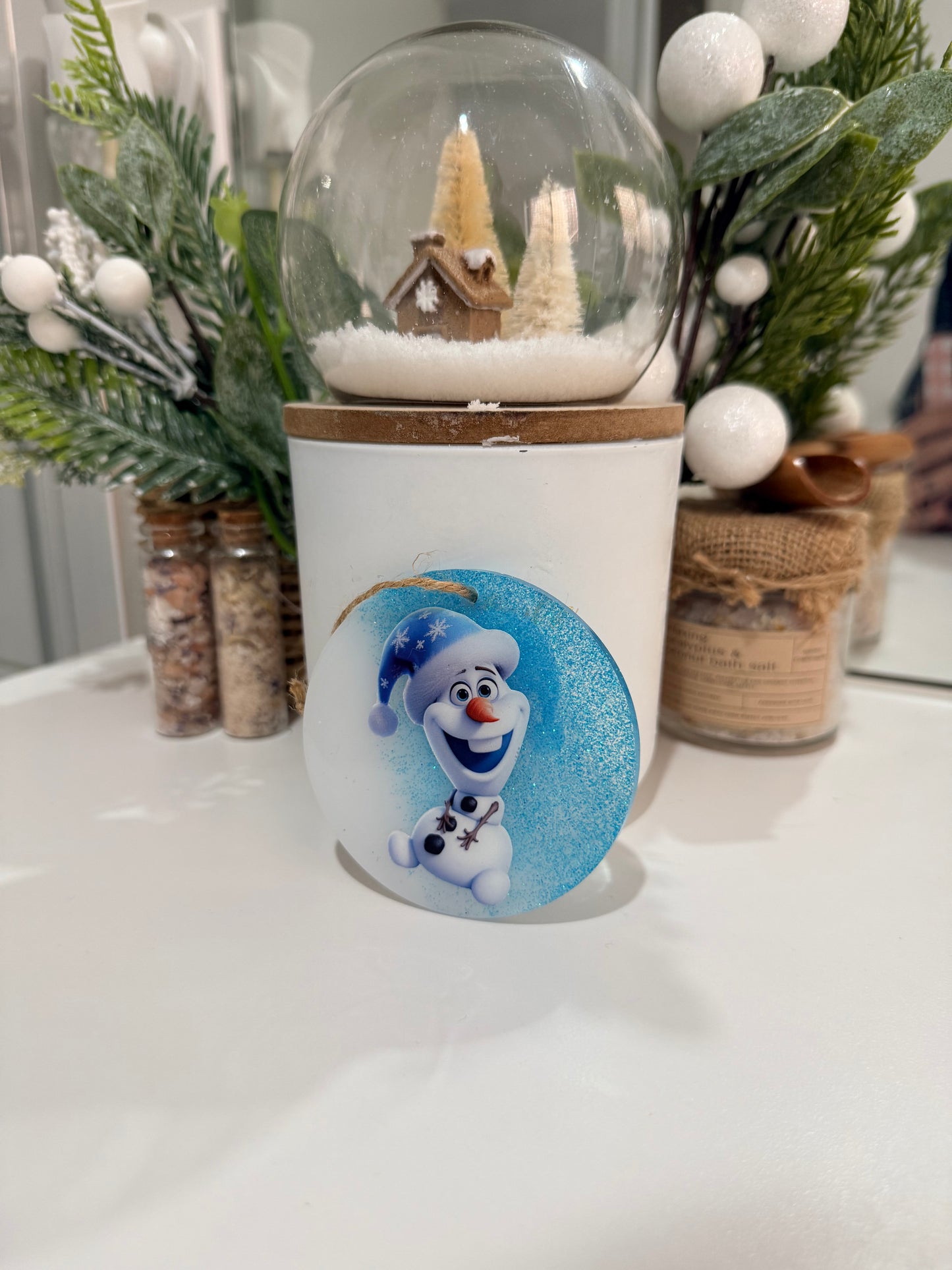Christmas Character Glitter Ornaments