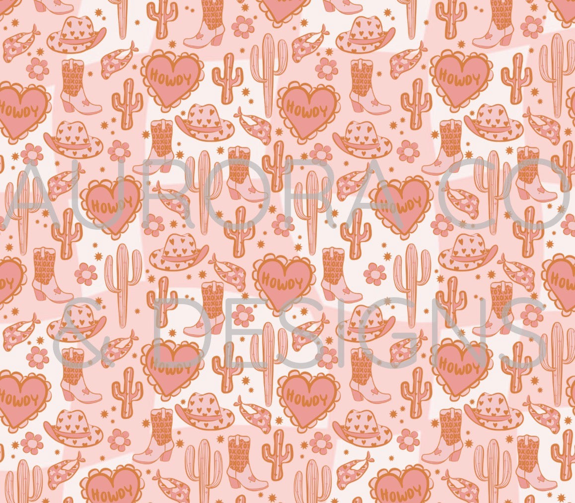20oz Sublimation Print #39 - Howdy Pink Cowgirl