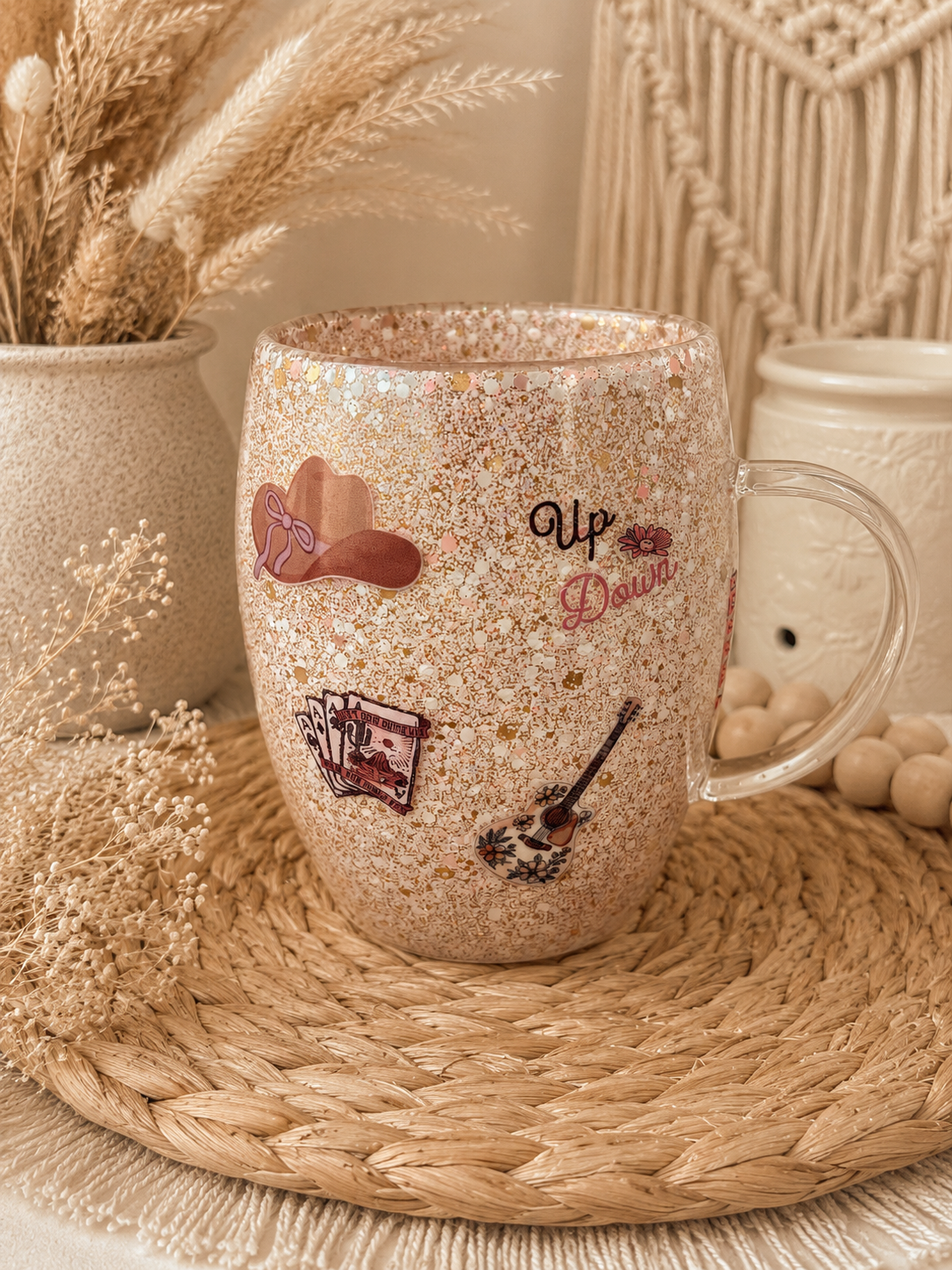 Country Western Glitter Mug -12oz
