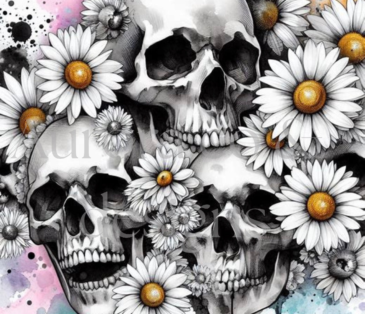 20oz Sublimation Print #28 - Daisy Skull