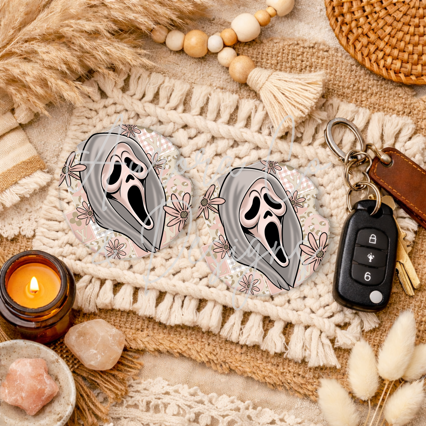 LV, Ghostface - Car Coasters