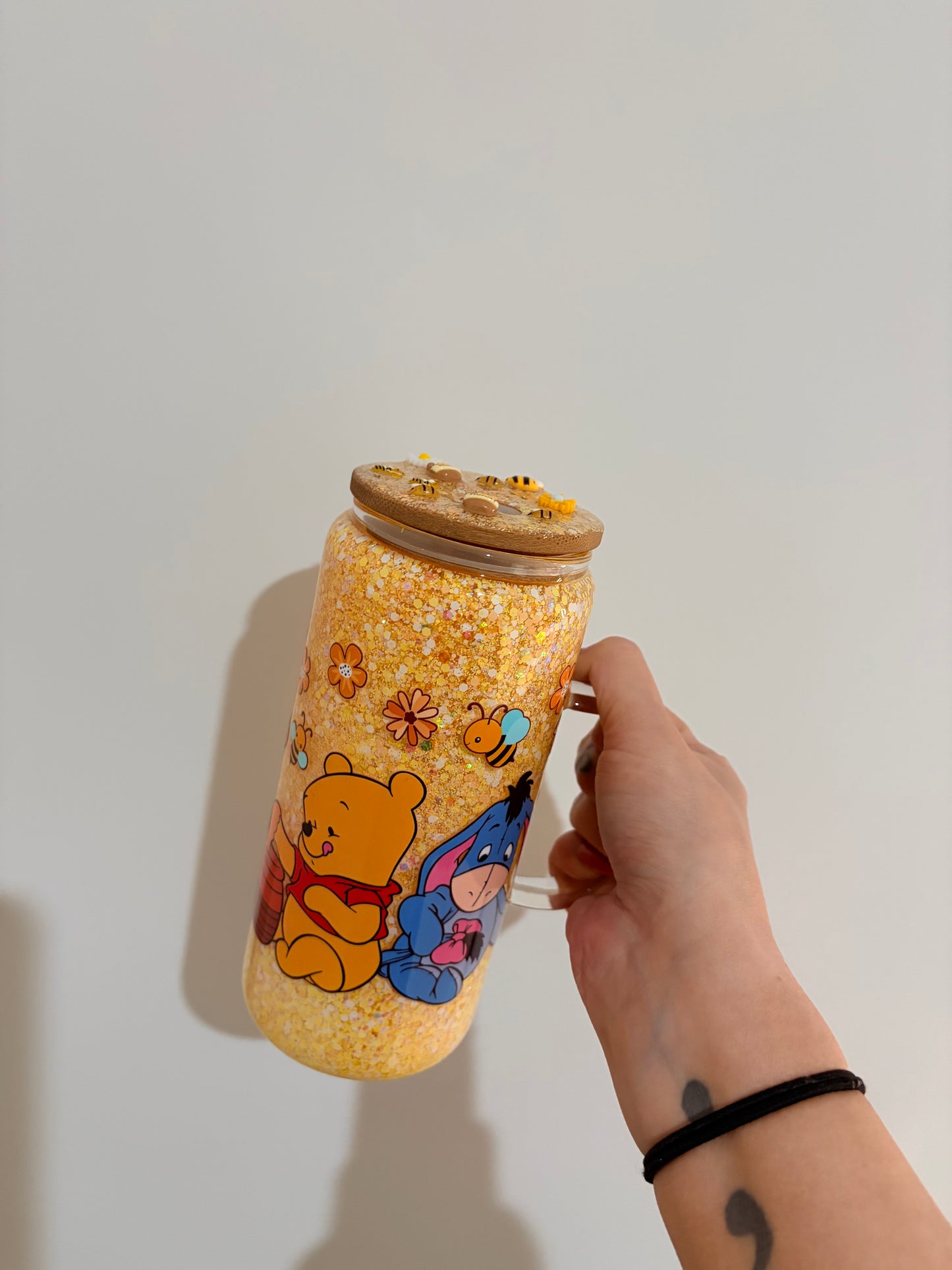 Pre Made Winnie The Pooh Snowglobe Tumbler With Lid 🍯