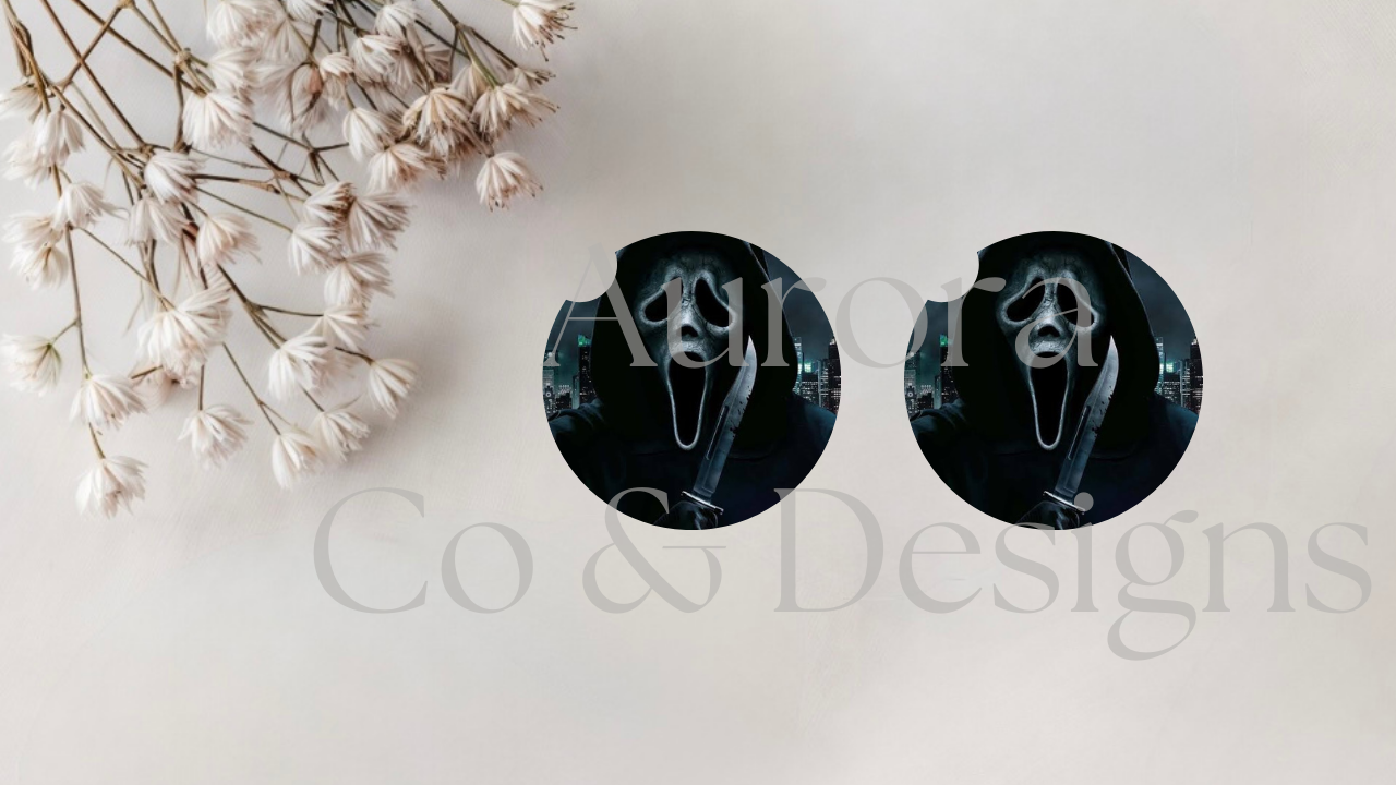 Ghost Face Car Coaster
