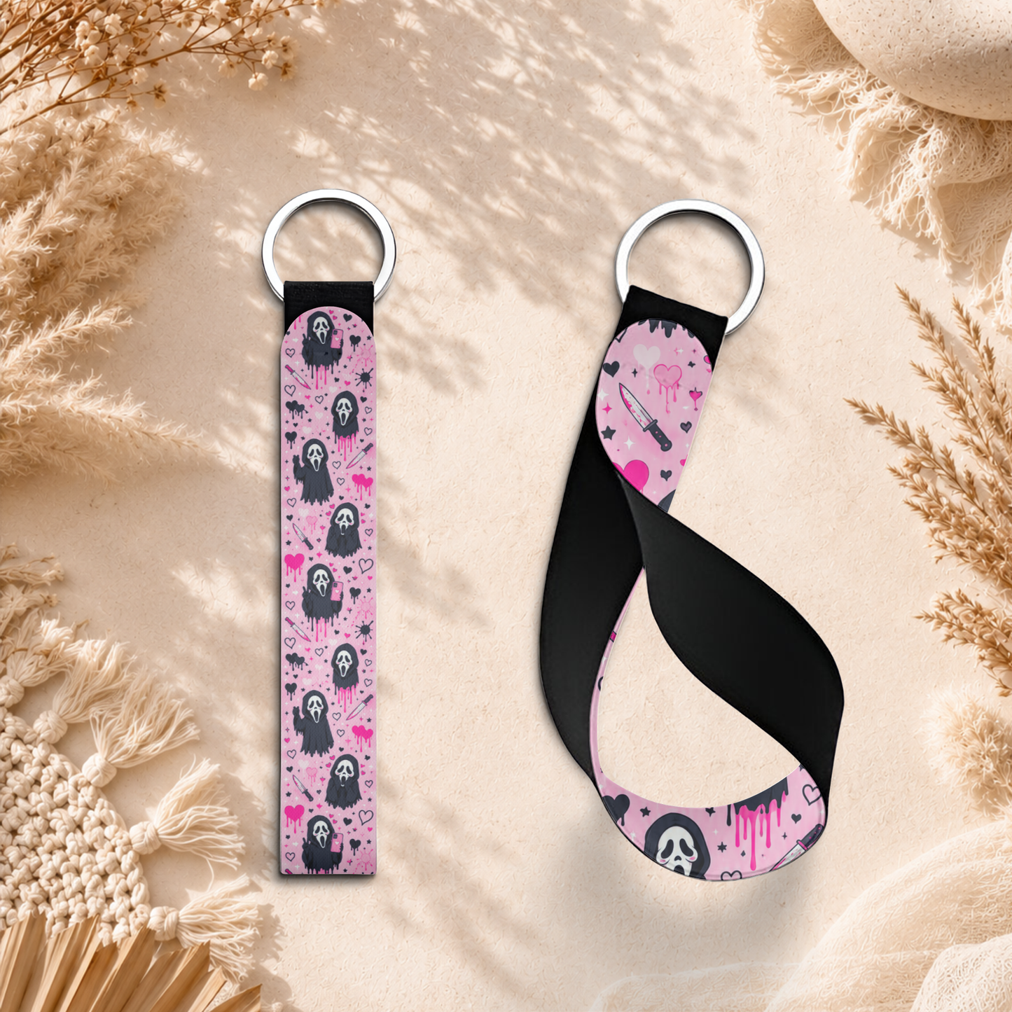 Pink Ghostface - Neoprene Wristlet