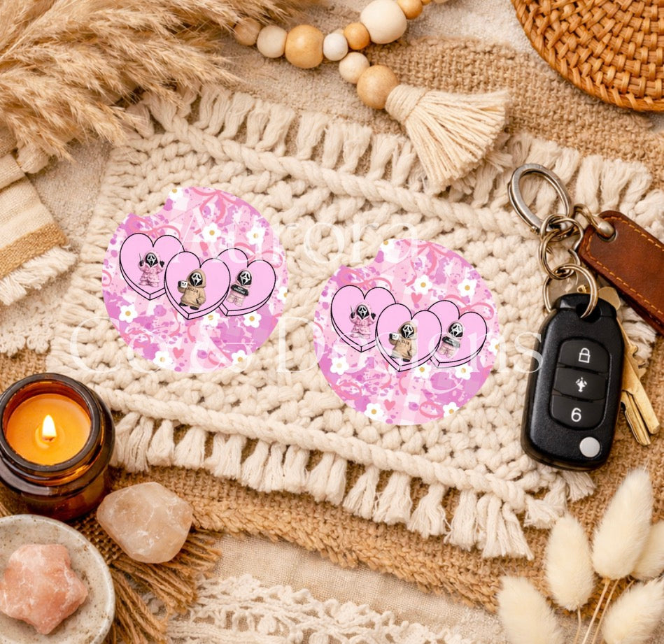 Pretty In Pink Baby Ghostface - Car Coasters
