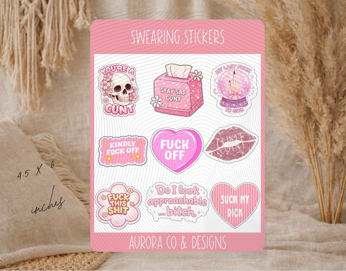 Swearing ā Girly but Unhinged š
ā Sticker Sheet (4.5ā x 6ā)