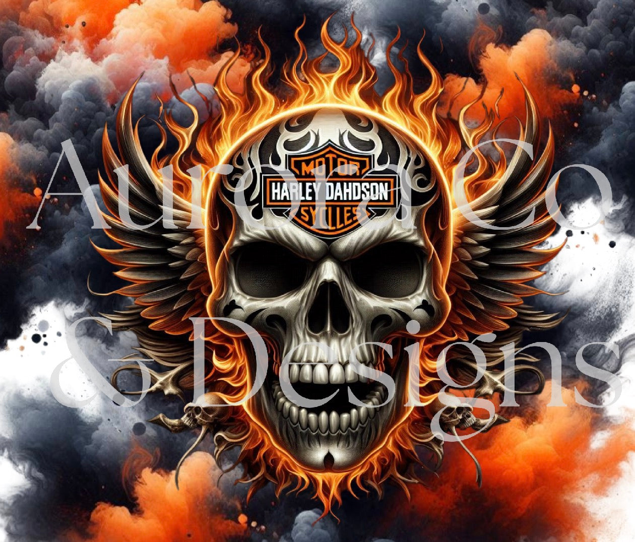 20oz Sublimation Print #14 - Skull Harley Davidson