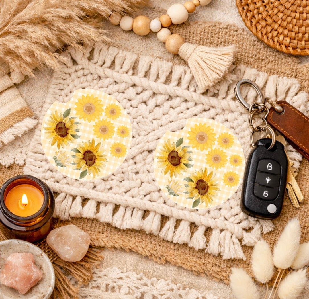 Sunflower - Car Coasters