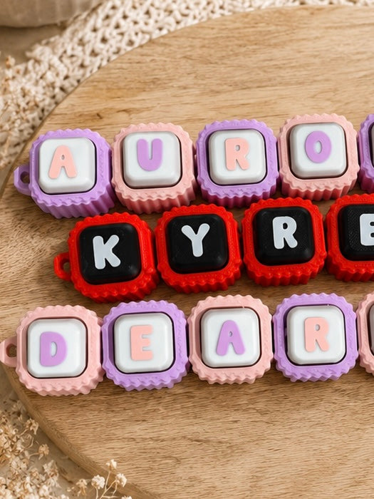 Personalised Ribbed Name Fidget Keychain
