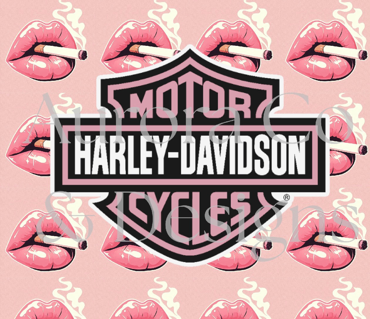 20oz Sublimation Print #12 - Pink Lips Harley Davidson