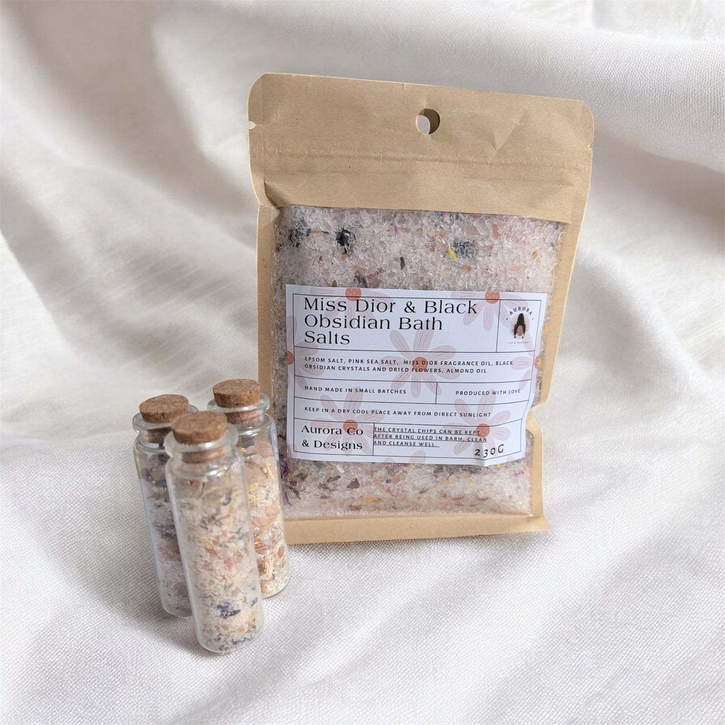 š¤ Black Obsidian Crystal Bath Salts ā Miss Dior Inspired 230G