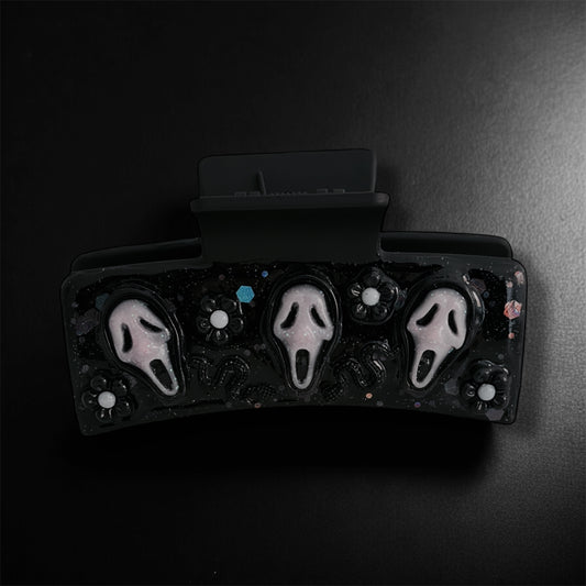 Spooky Ghost Face Hair Claw Clip π€
