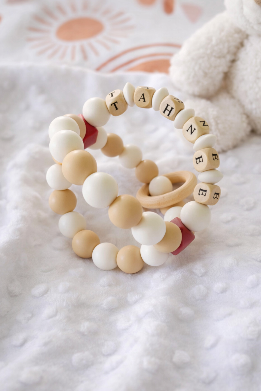 Double Ball Teether - Personalised Name