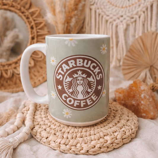 15oz Pre-made Coffee Daisy Mug