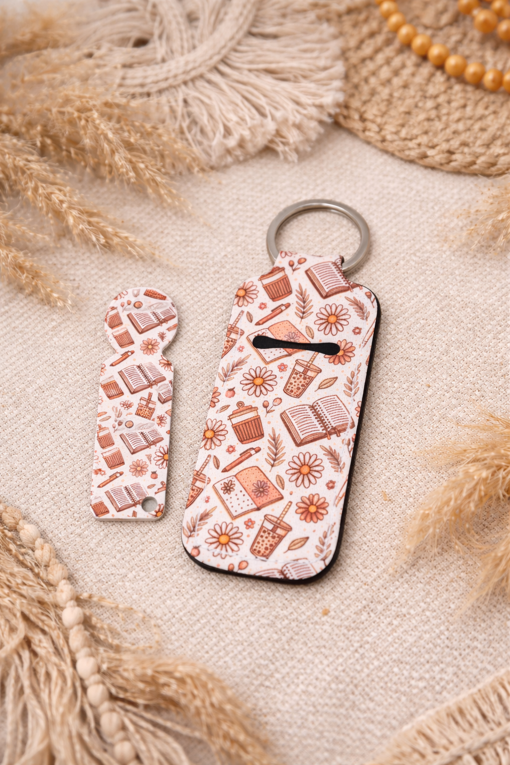 Boho Book Lover - Trolley Token & Chapstick Holder Bundle
