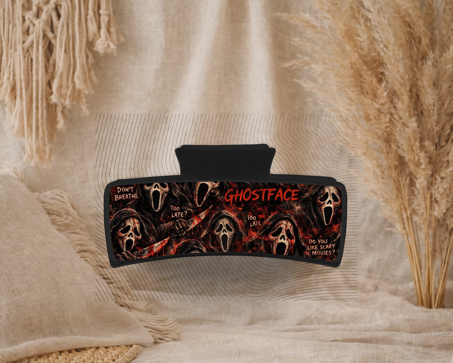 Black Ghostface Claw Clip - Medium