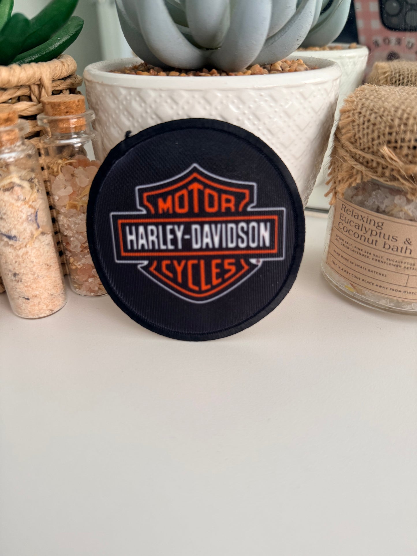 Iron On Patches - Black Harley