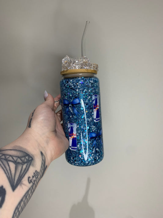 Red Bull Glass Snowglobe Tumbler