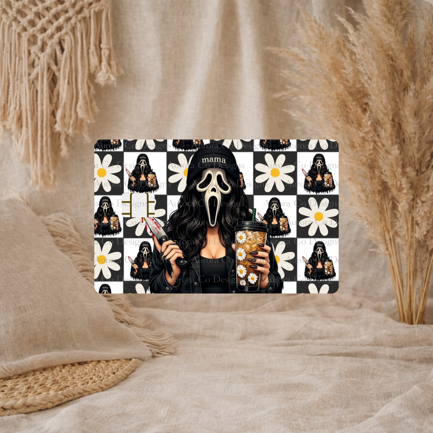 Bank Card Wrap - Checker Mama Daisy Ghostface