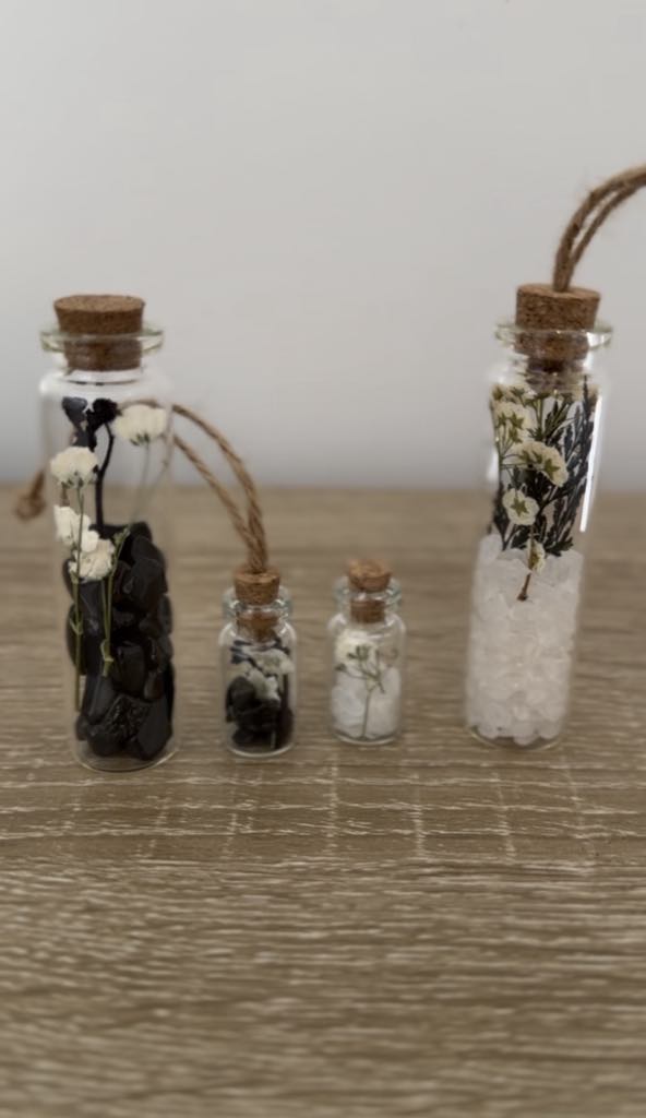Crystal & Dried Flower Bottles/Jars