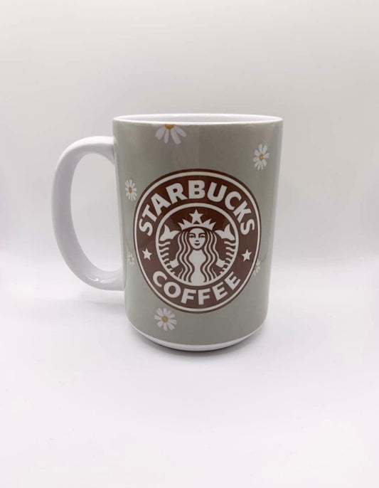 15oz Pre-made Coffee Daisy Mug
