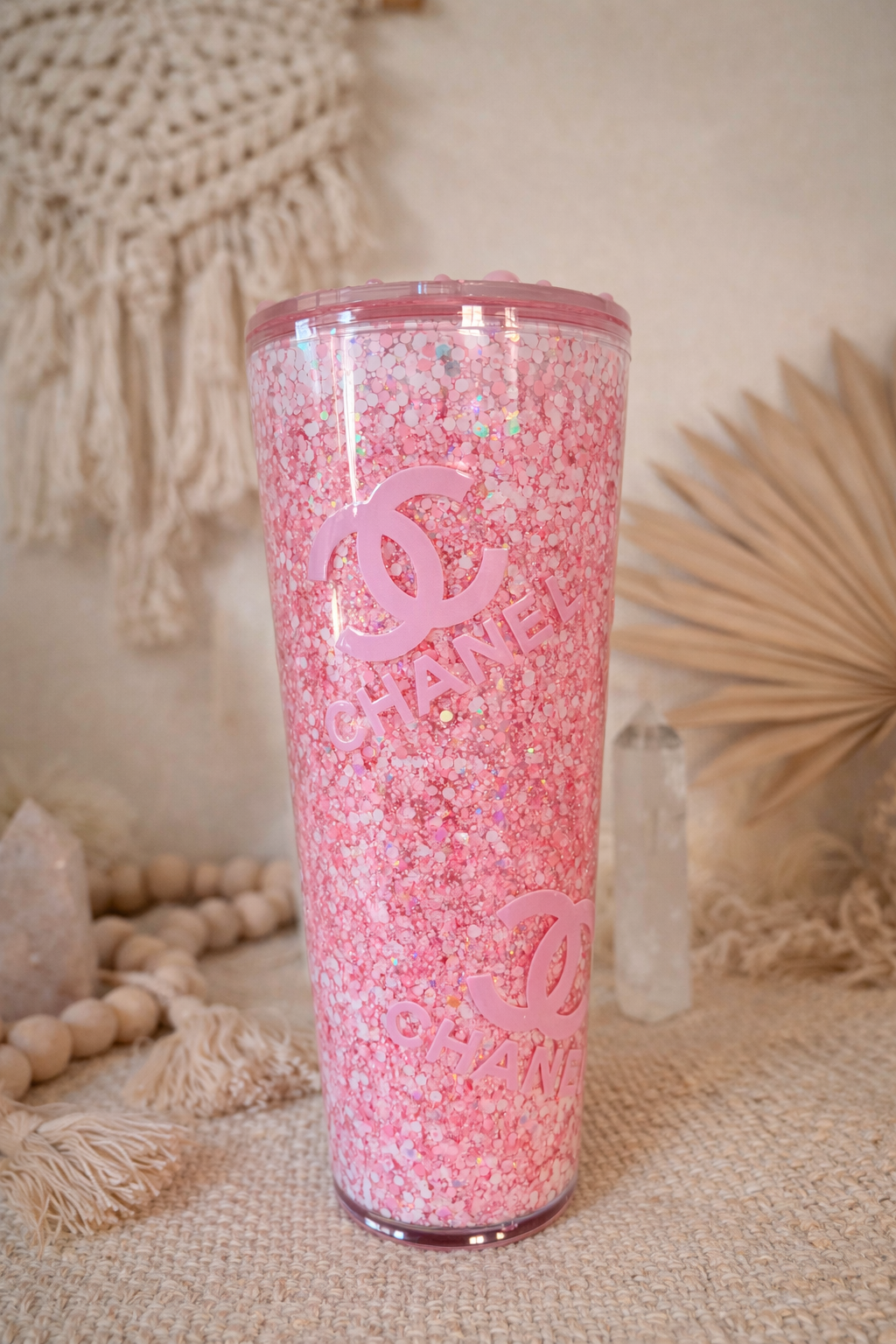 Chanel - 24oz Snowglobe Tumbler With Designed Lid