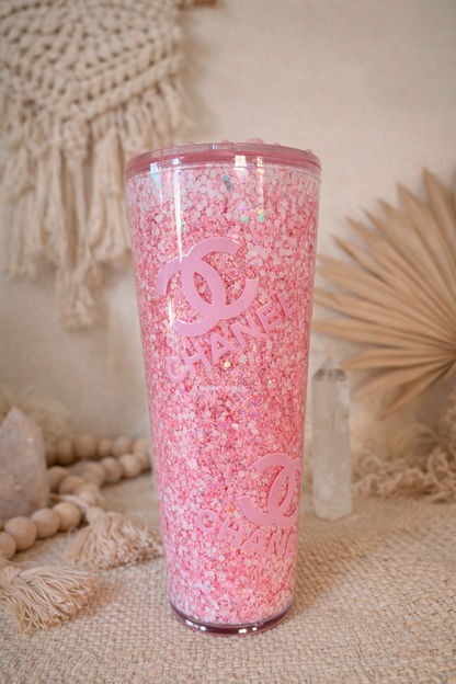 Chanel - 24oz Snowglobe Tumbler With Designed Lid