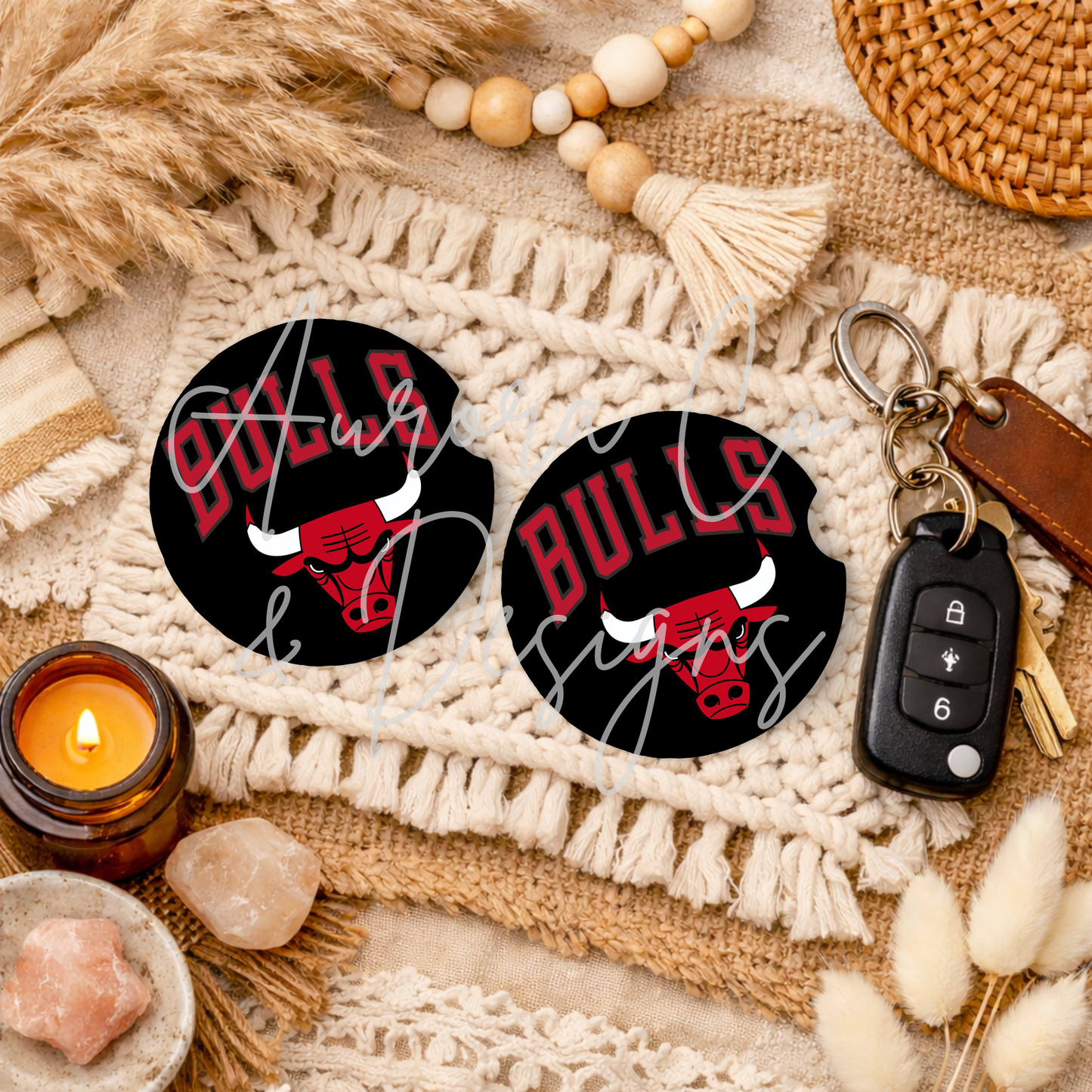 LV, Chicago Bull - Car Coasters