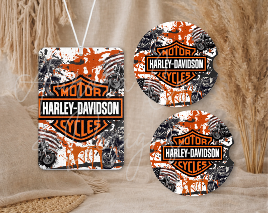Harley Davidson - Air Freshener & Car Coasters