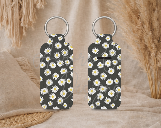 Chapstick Keyring - Black Dainty Daisies