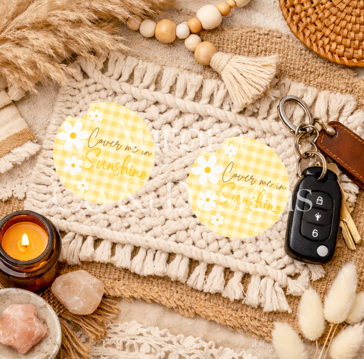 Cover Me In Sunshine - Car Coasters