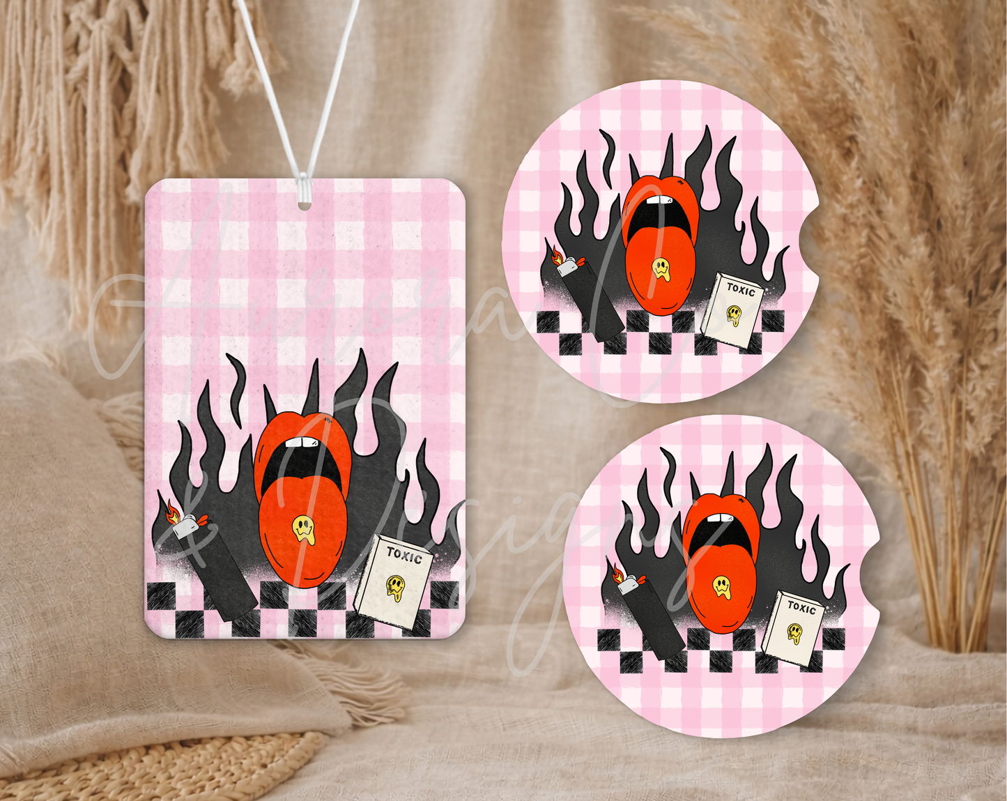 Retro Girliy - Air Freshener & Car Coasters