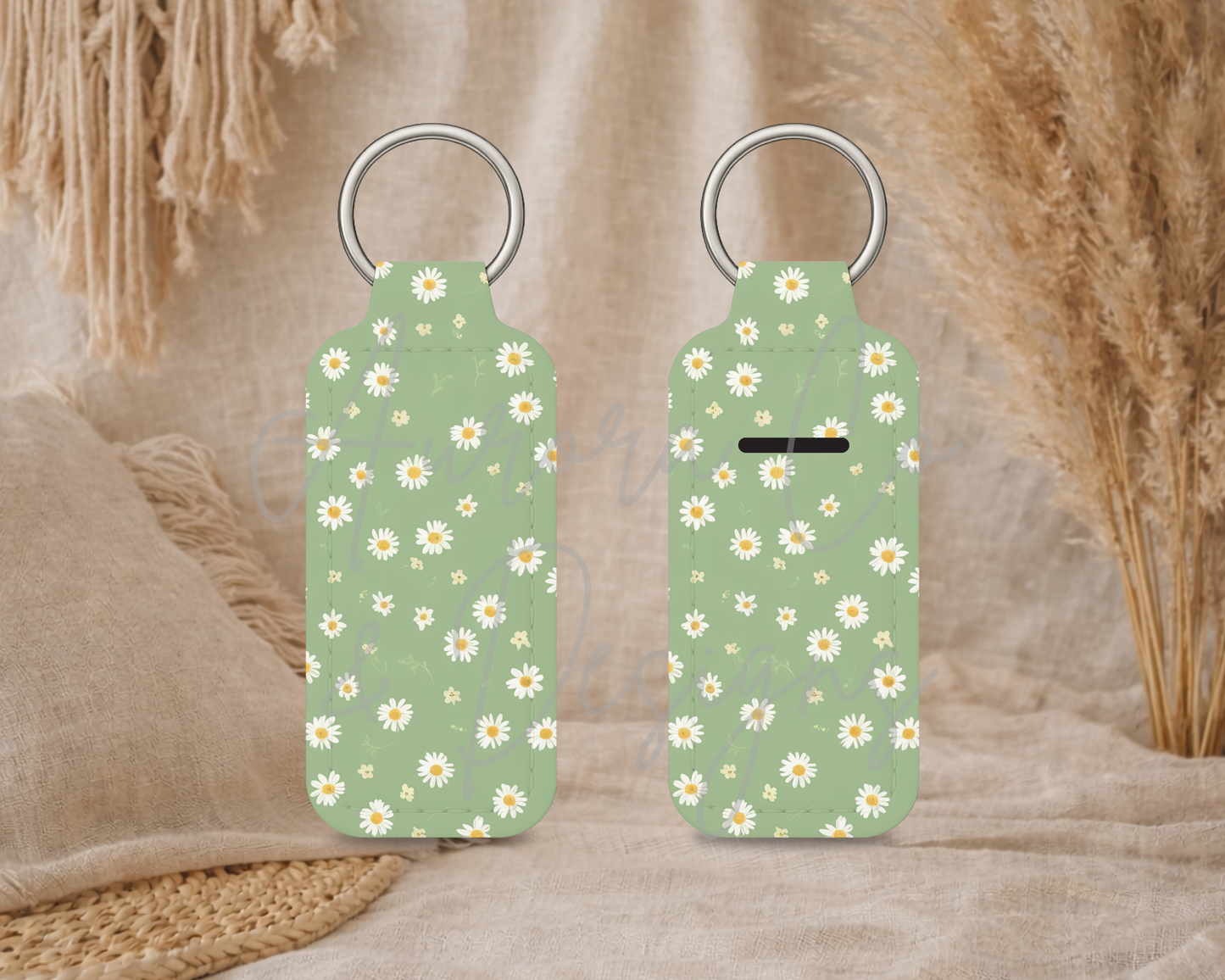 Chapstick Keyring - Green Dainty Daisies