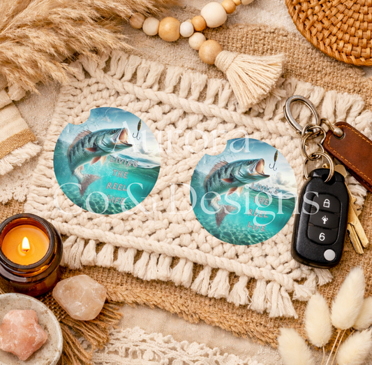 Living The Reel Life - Car Coasters