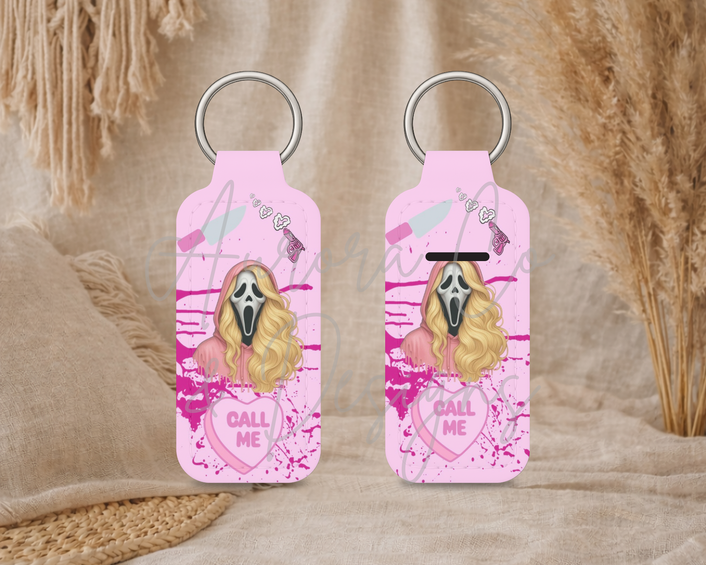 Chapstick Keyring -Pink Ghostface