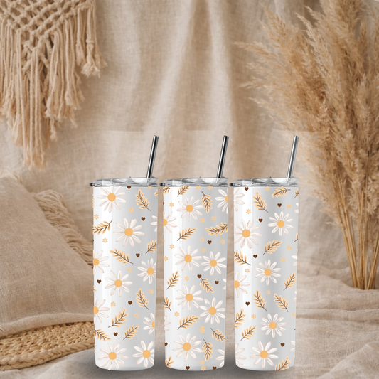 Boho Daisy & Leaf - 20oz Tumbler