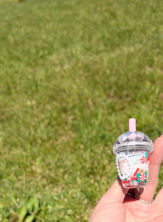 Christmas White Lava - Pre Made Keyring