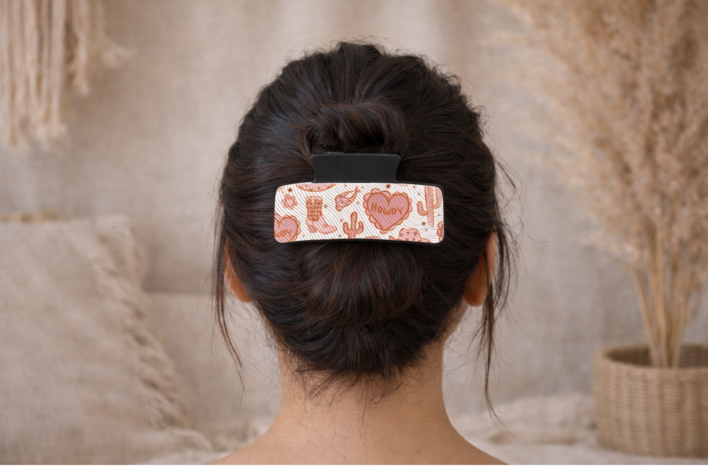 Howdy Cowgirl Claw Clip - Medium