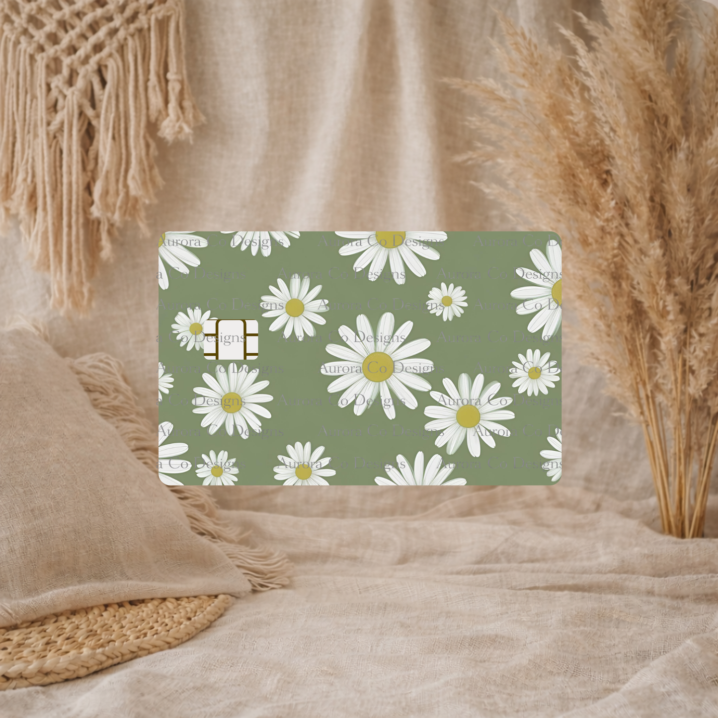 Bank Card Wrap - Green Daisy