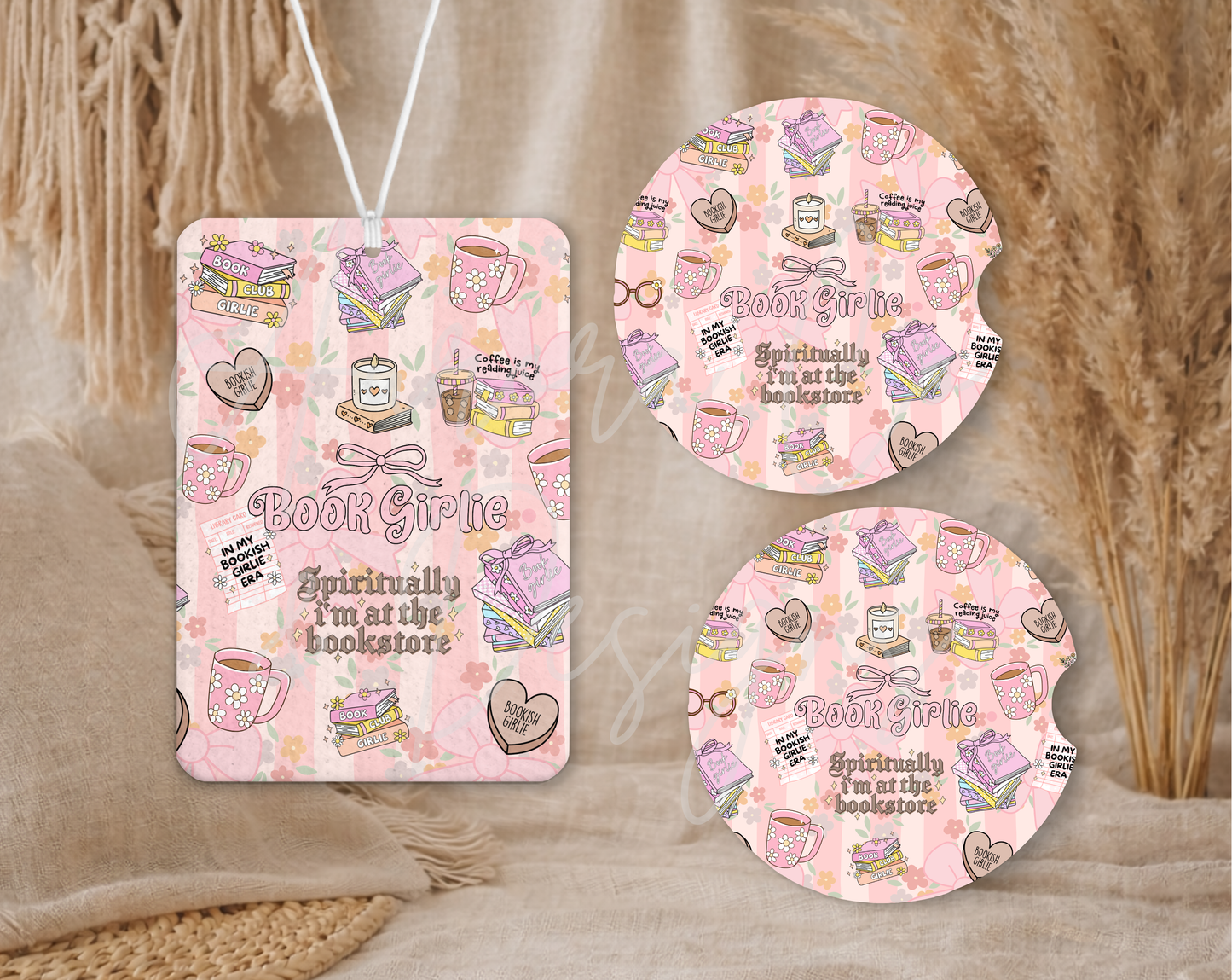Book Girlie - Air Freshener & Car Coasters