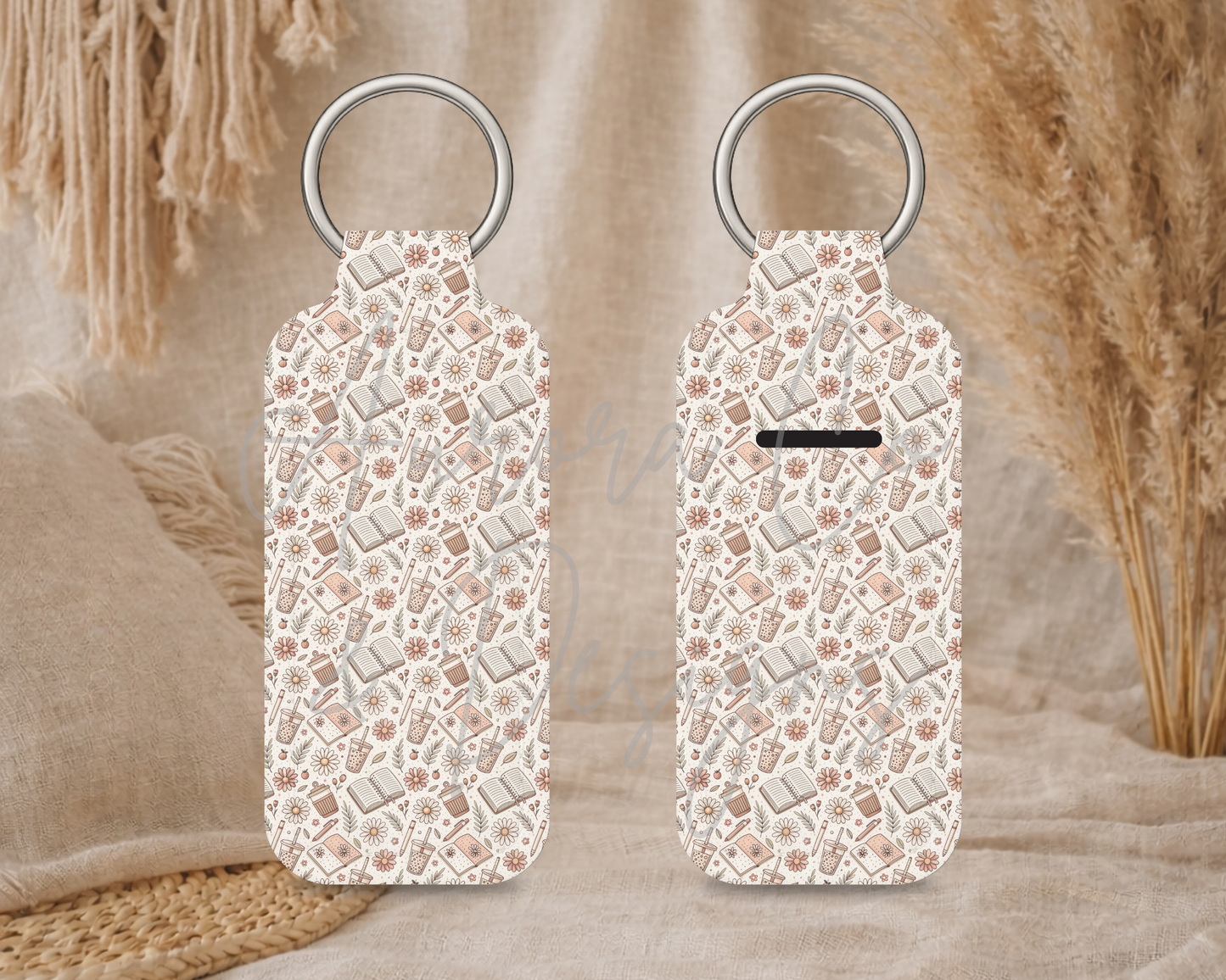 Chapstick Keyring - Beige Book Lover
