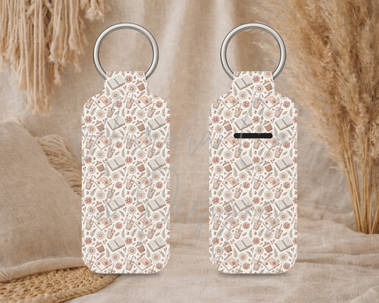 Chapstick Keyring - Beige Book Lover