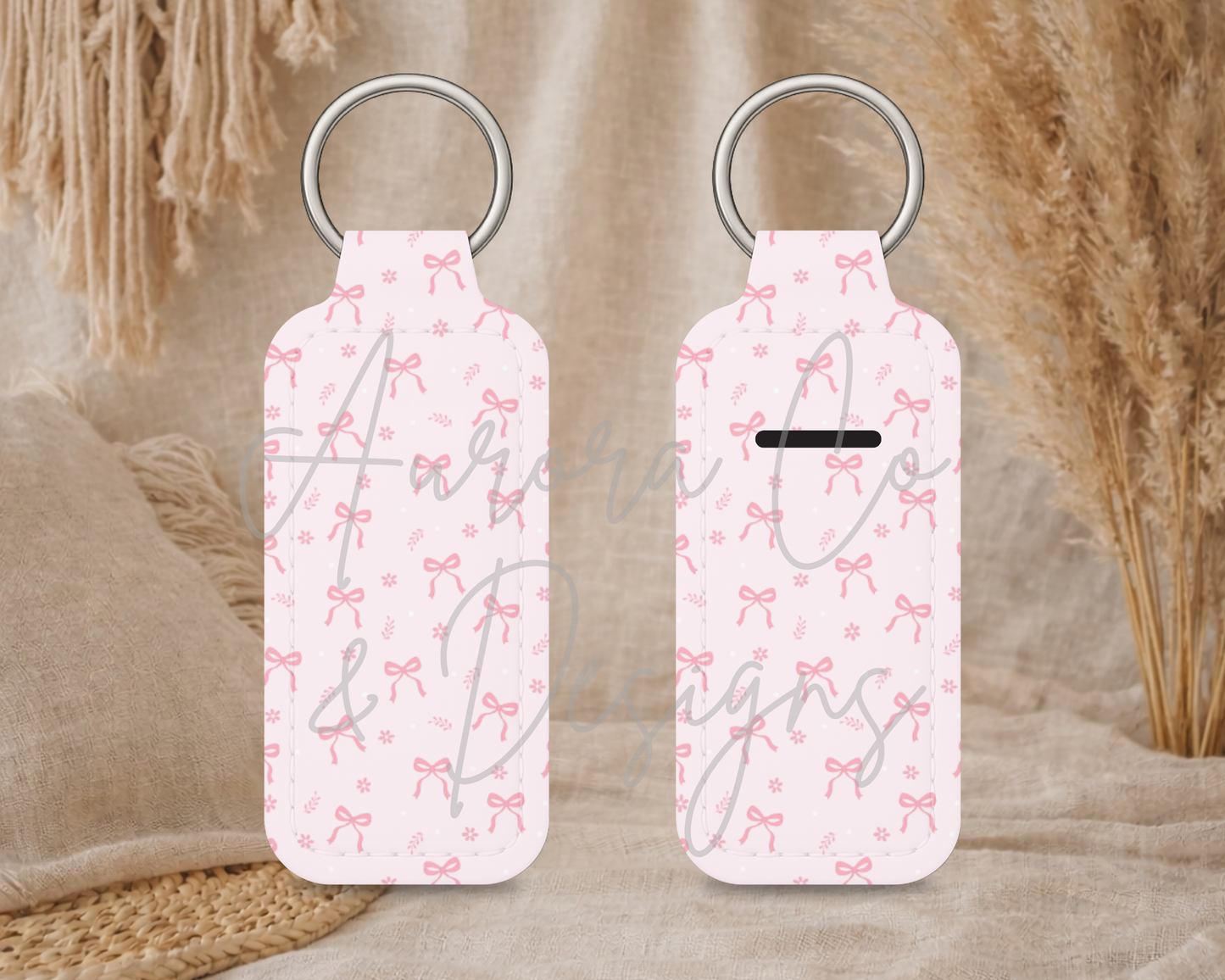 Chapstick Keyring - Pink Bows